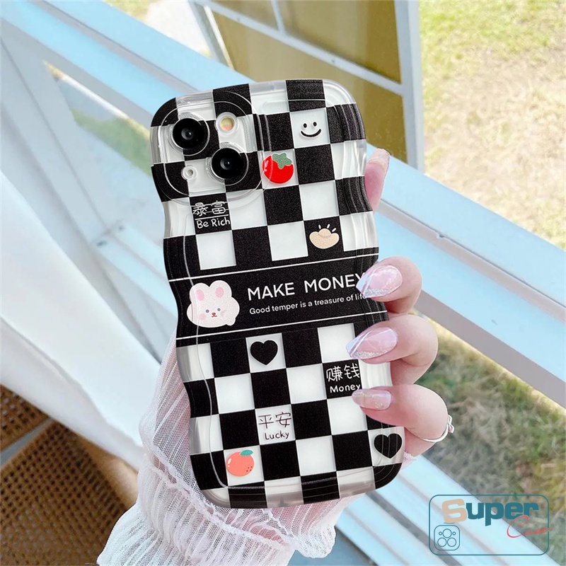 Soft Case Pasangan Motif Beruang Kelinci Senyum Untuk IPhone 14 Plus 7 8 Plus 11 13 12 14 Pro Max XR 6 6s Plus XS Max X SE 2020