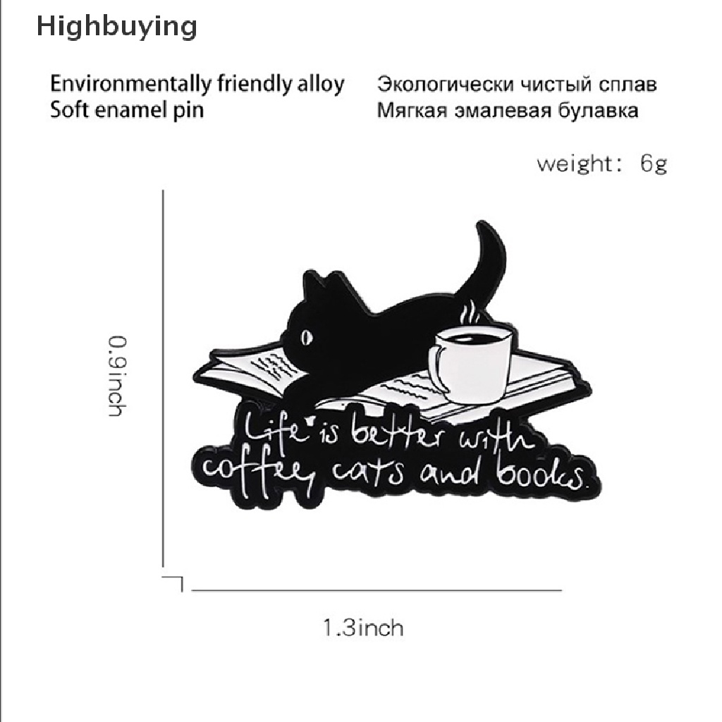 Bros Pin Enamel Desain Buku Kopi Kucing Untuk Hadiah Anak Glory