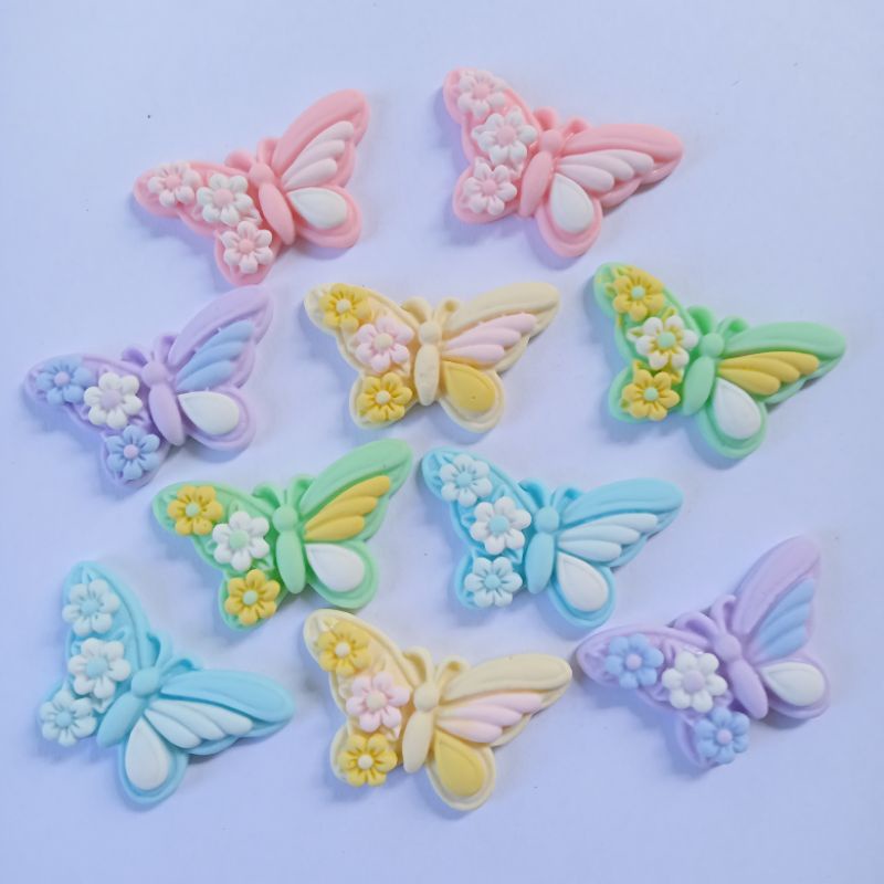 (10 biji) clay kupu kupu