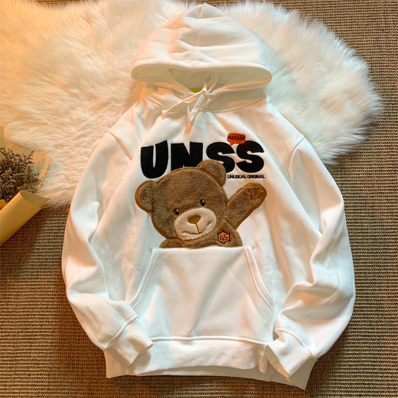 HOODIE WANITA UNSS SWAG SHADOW BEAR / JUMPER WANITA PREMIUM KOREAN STYLE FLEECE TEBAL HALUS TERBARU'