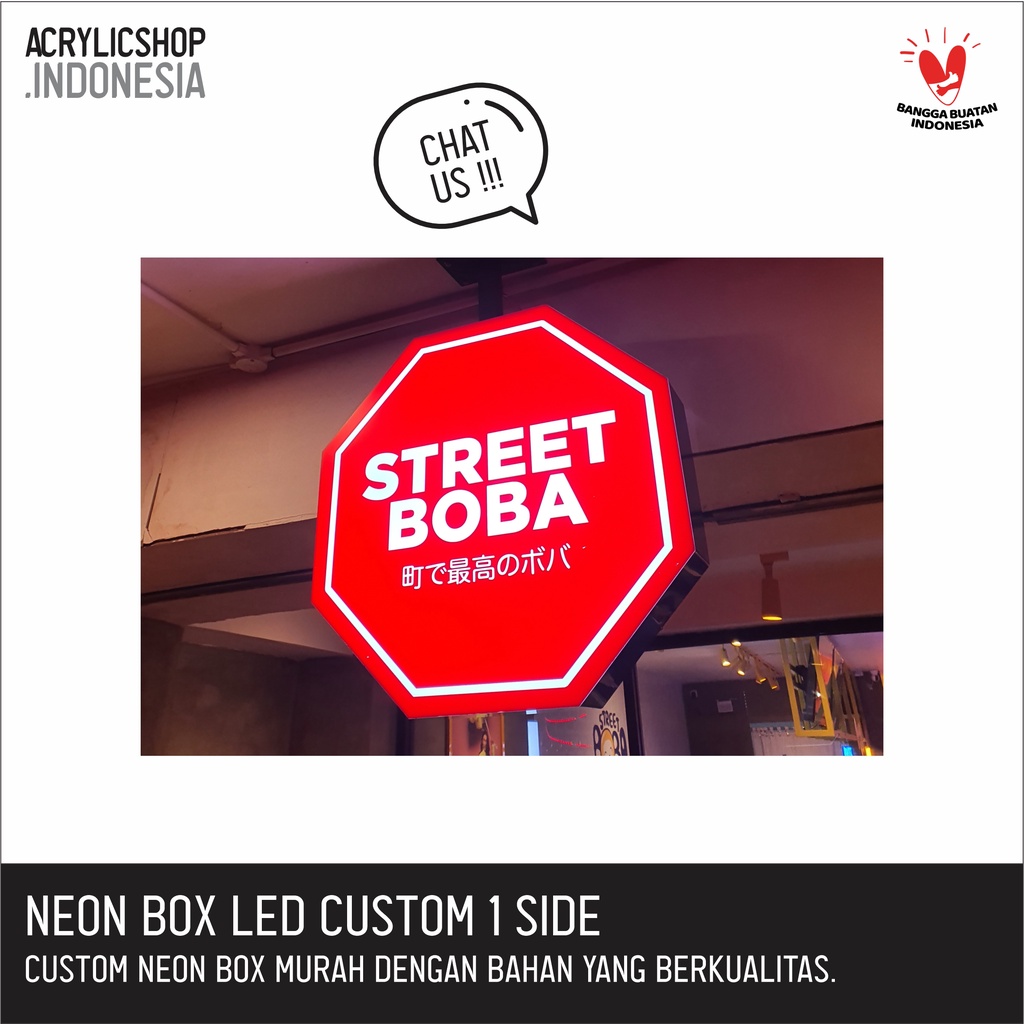 Neon Box Custom / Neon Box Bulat / Kotak / Acrylic LED Indoor Outdoor