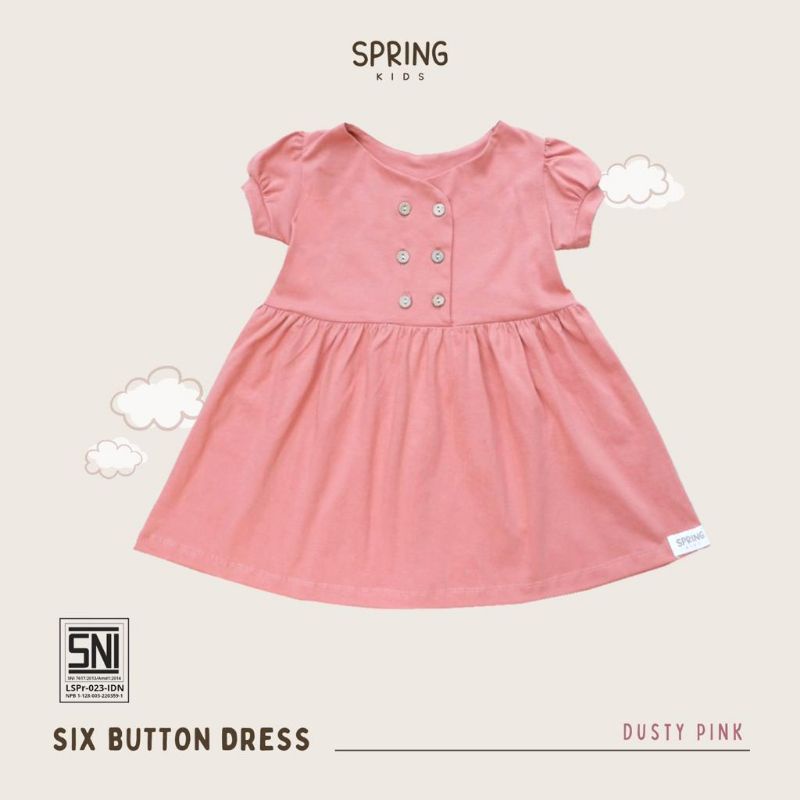 SPRING KIDS - SIX BUTTON DRESS - DRESS ANAK PEREMPUAN - DRESS ANAK - DRESS BAYI