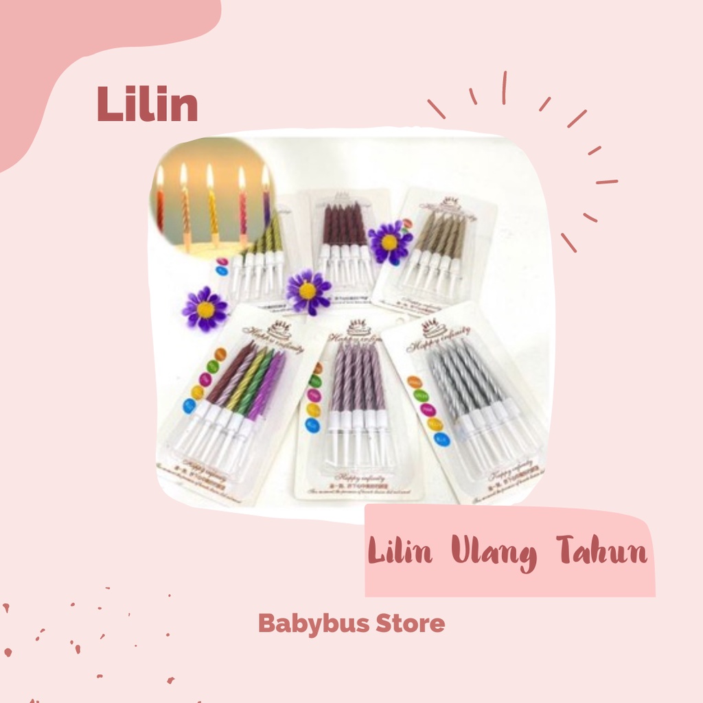 BBS Lilin Ulang Tahun 10Pcs Lilin Birthday Candle Party Warna Warni Murah Import