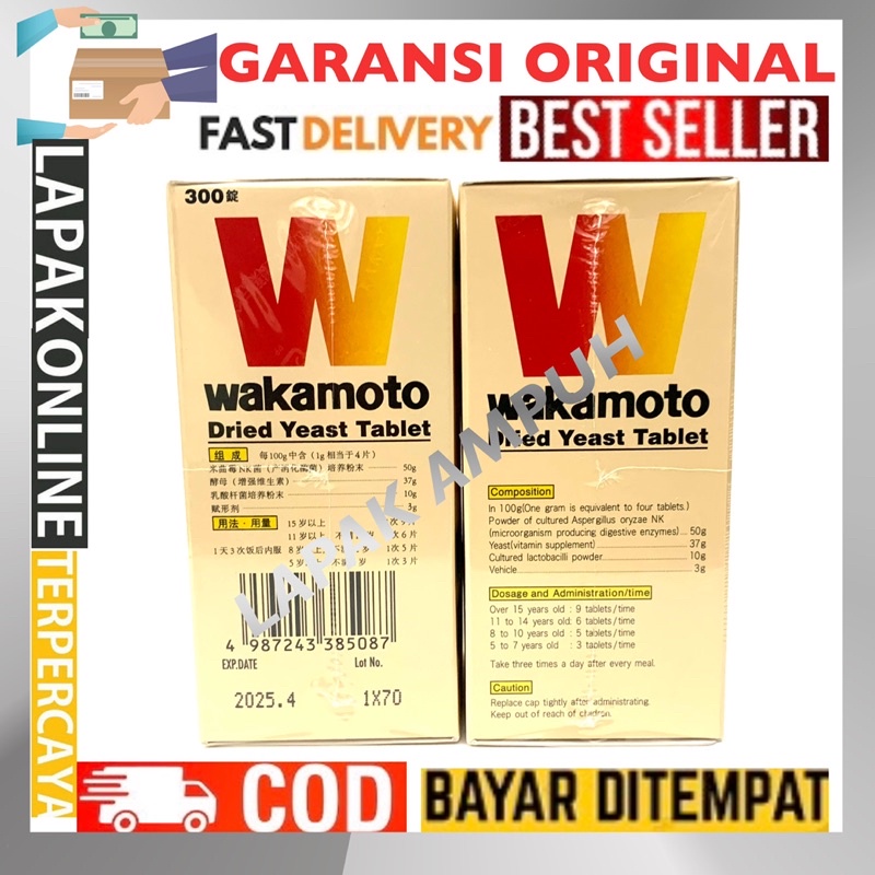 wakamoto / waka moto dried yeast tablet - obat maag