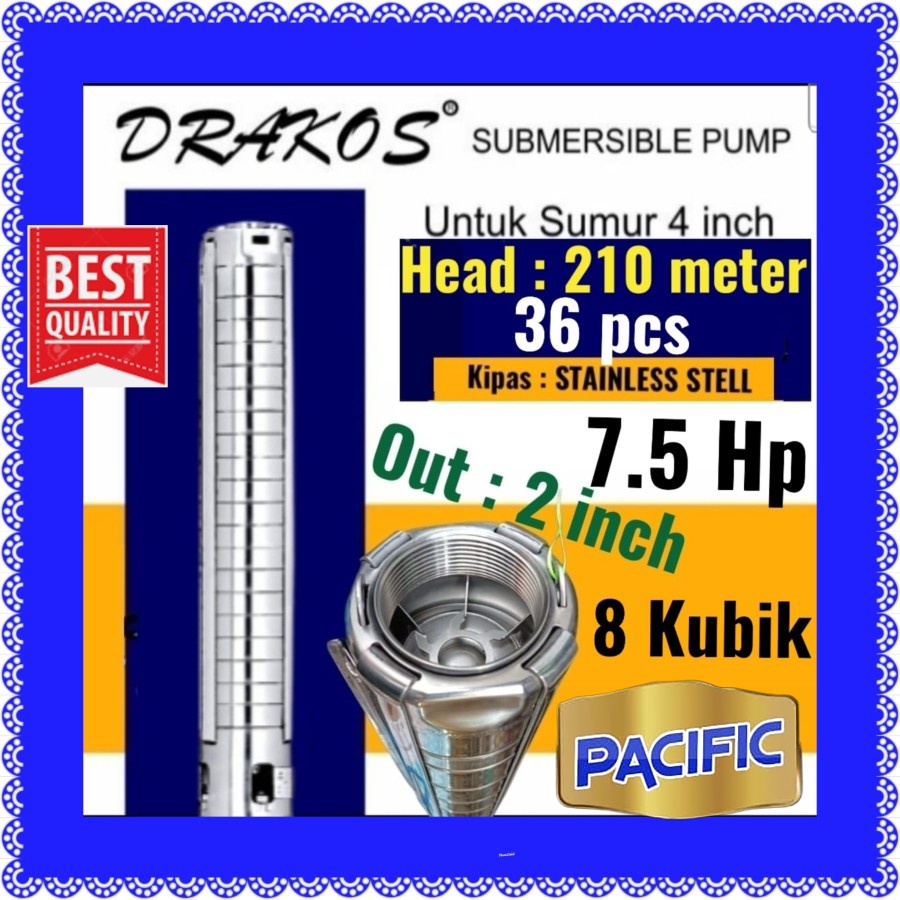 Kipas pompa satelit 7.5Hp submersible dinamo sumoto bare pump maxon