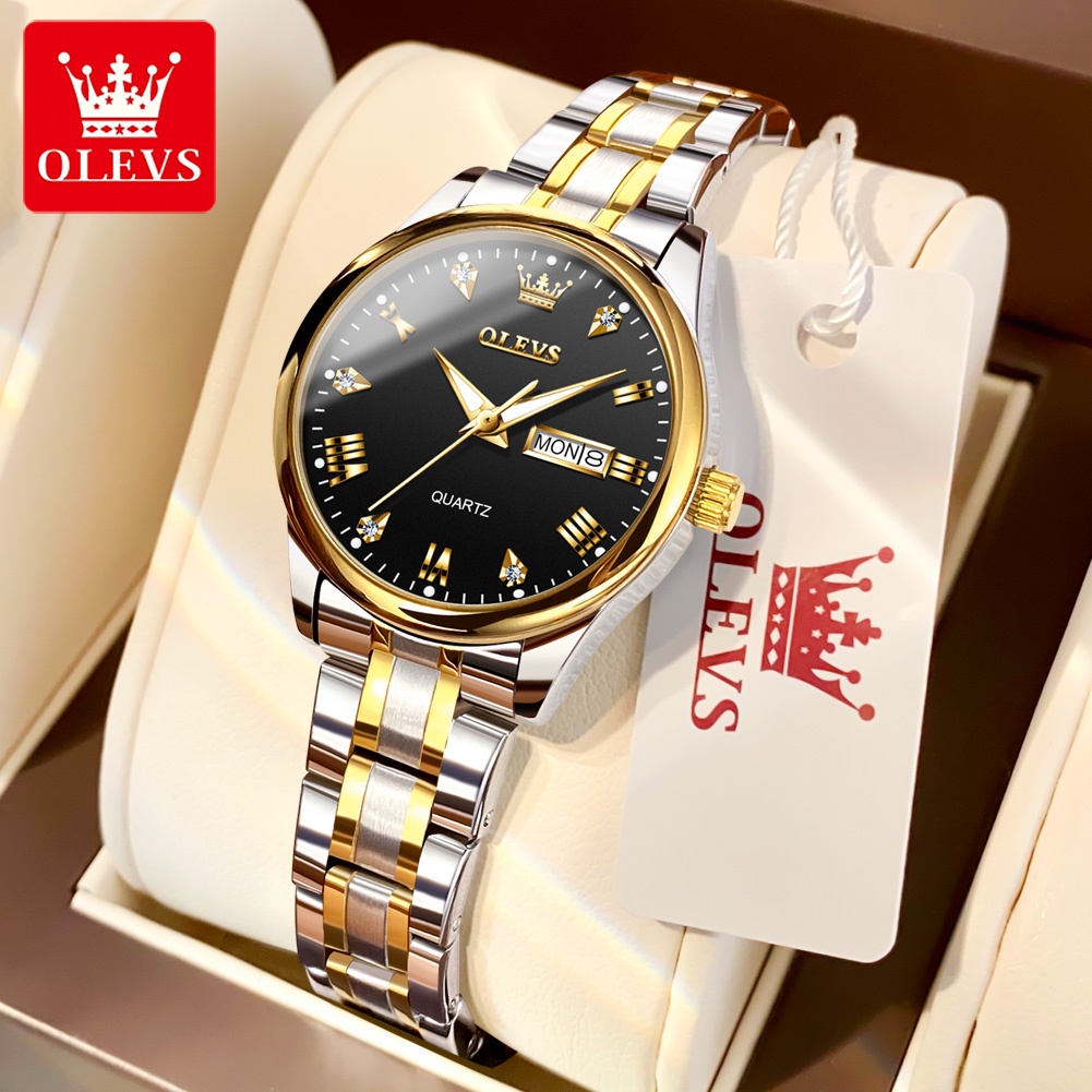 OLEVS Jam Tangan Wanita Original Anti Tahan Air Luminous Stainless Steel Women Watch Luxury Fashion