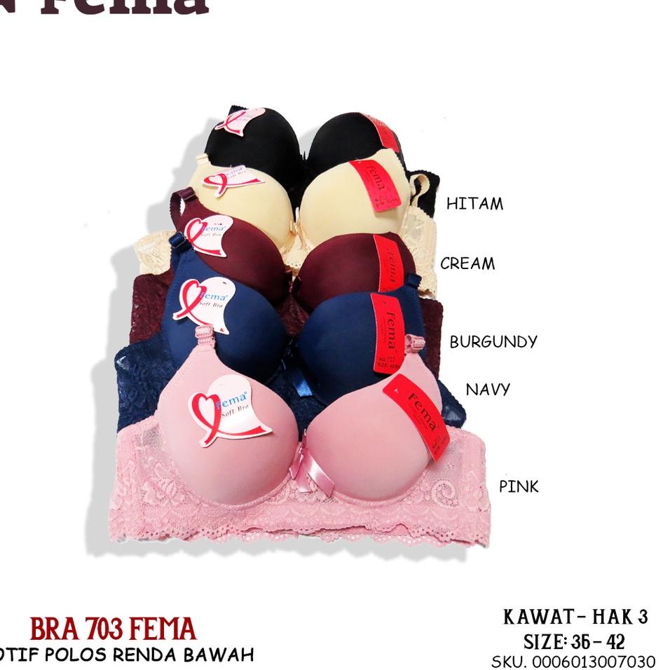 [PRODUK TT6WU] ECER BH BRA Wanita Premium Push Up FEMA Renda Brokat Sexy Busa Kawat IMPORT 703/016 HLW