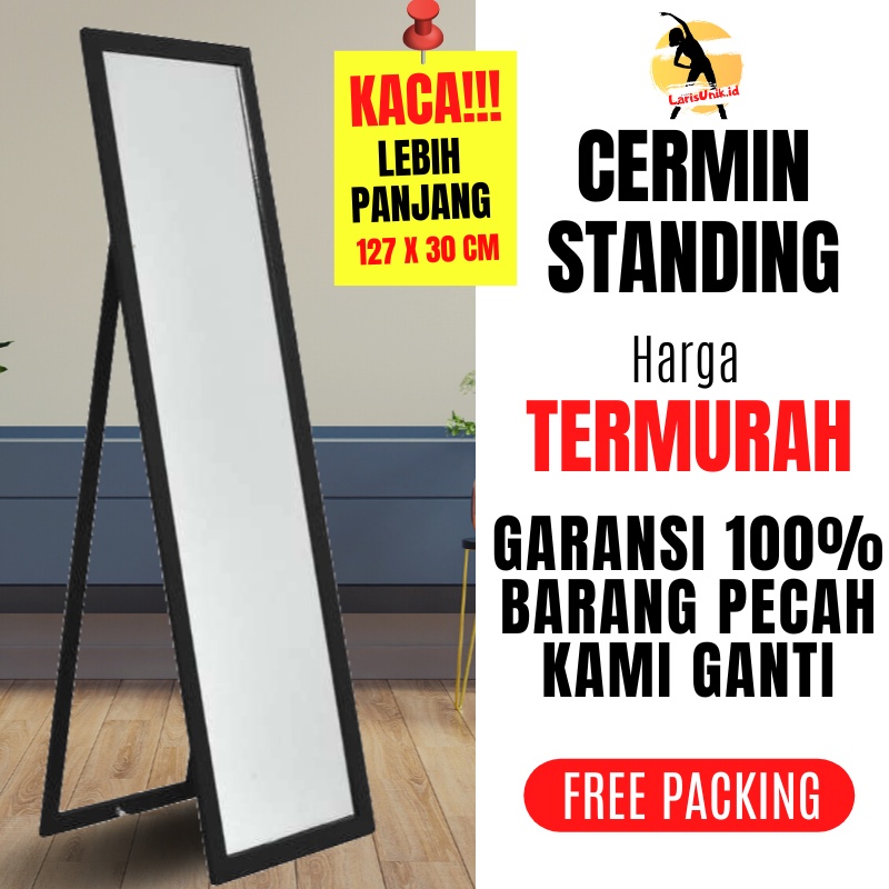 Kaca Cermin Full Body Aesthetic Cermin Standing Mirror Dinding Minimalis Rias Dekorasi Rumah Estetik Design UK.127 X 30 CM Termurah