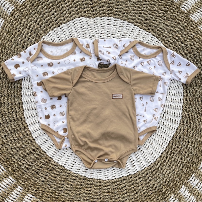 3PCS Jumper Bayi Bodysuit Motif Full Sablon Jumper Bayi Newborn SNI DNW BABY