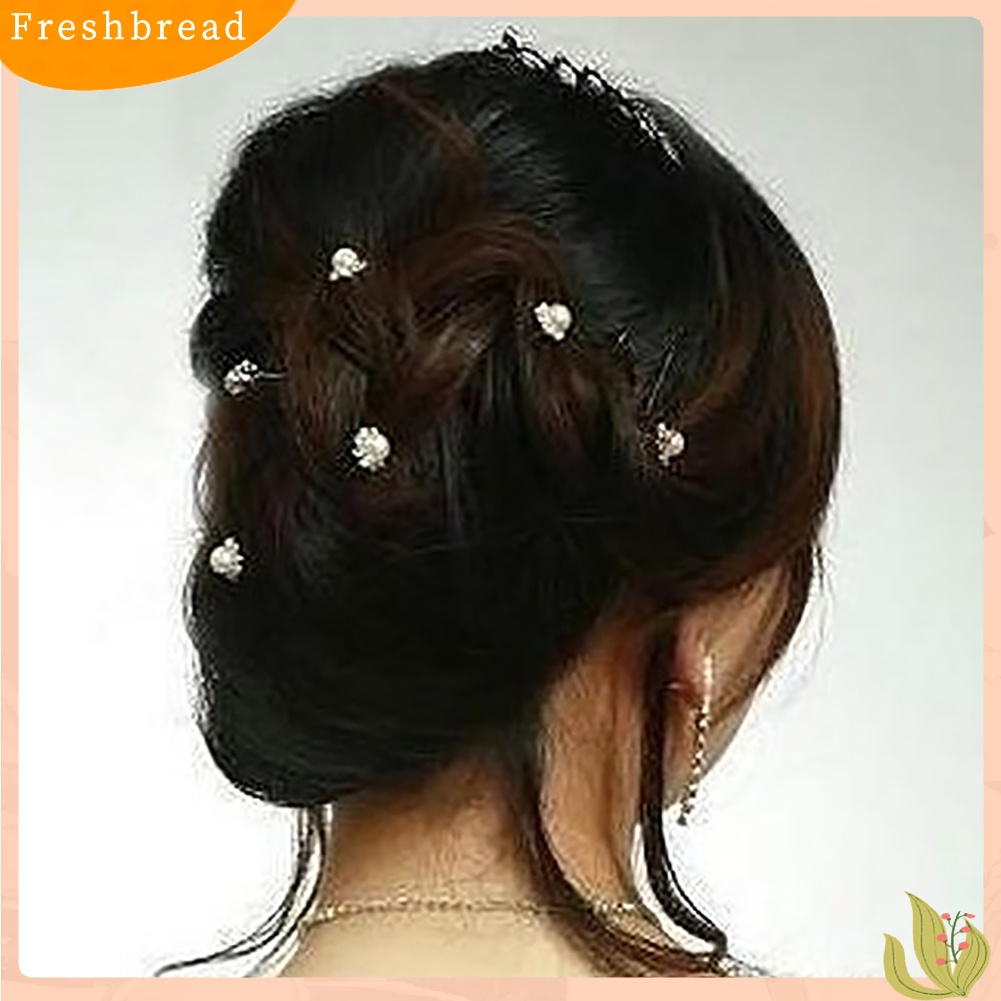 (Fresh) 20pcs Pin / Jepit Rambut Wanita Bentuk U Hias Mutiara + Berlian Imitasi Untuk Pernikahan / Pengantin