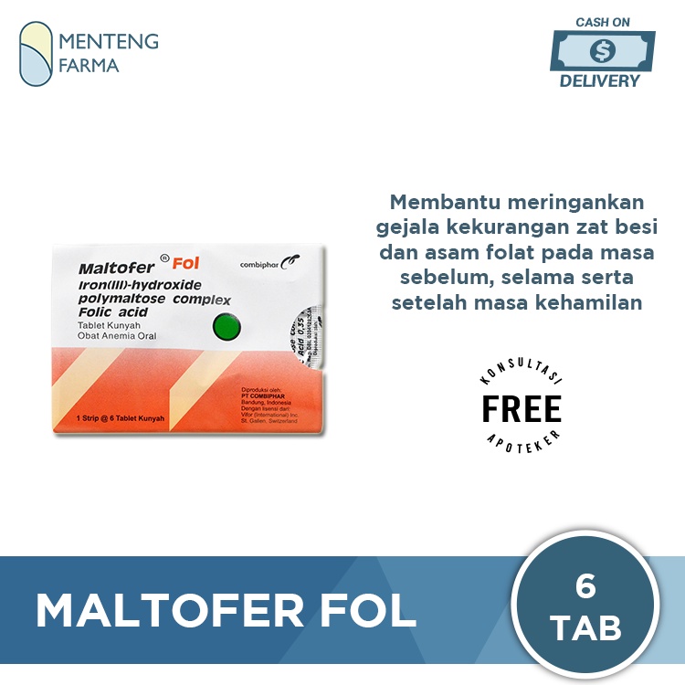 Maltofer Fol Tablet Kunyah 6 Tablet - Tablet Kunyah Obat Anemia
