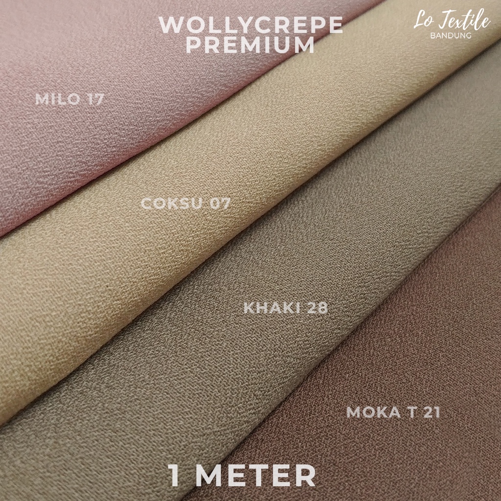 Kain Wollycrepe Caltri Premium 1 Meter - Bahan Wolycrepe Wolicrepe