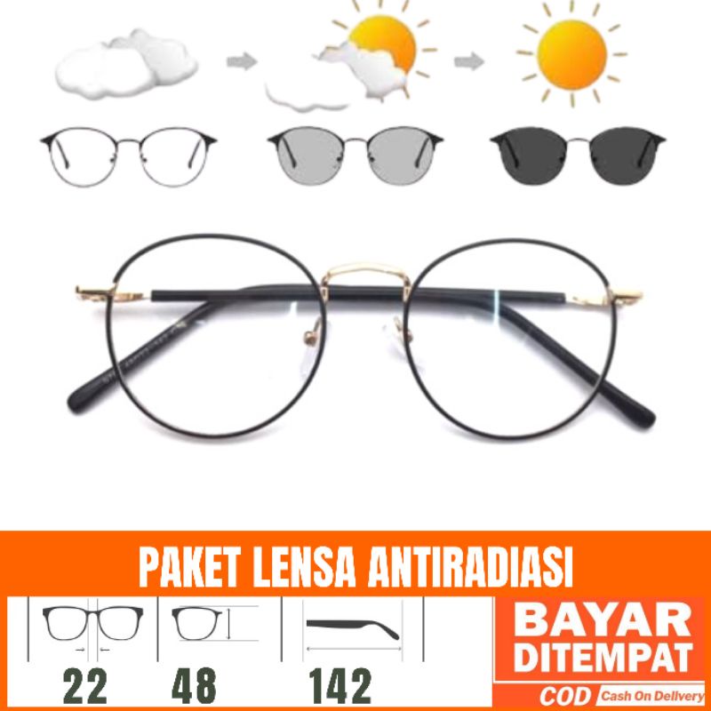 Frame Kacamata Bulat, Gratis Lensa Minus, Kacamata Korea,Kacamata Baca,Kacamata minus