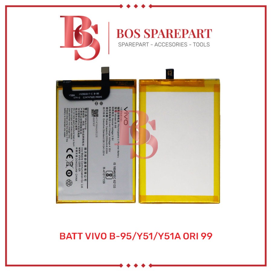 BATERAI  VIVO B - 95 / Y51 / Y51A ORI 99 / BATTERY / BATRE