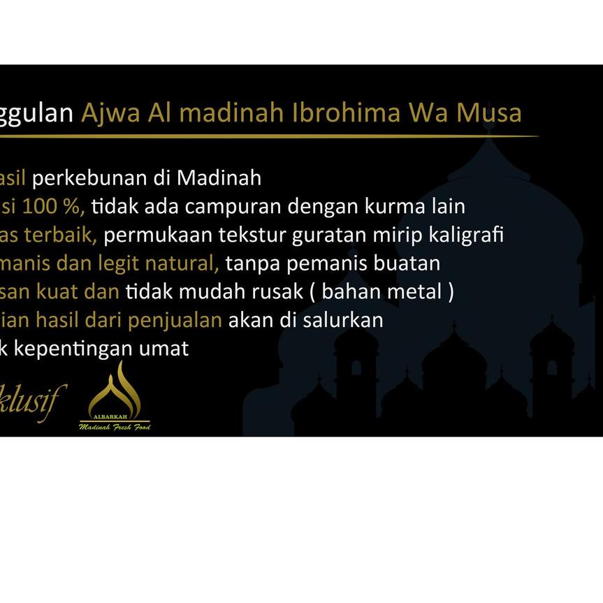 

EXCLUSIVE!Kurma Ajwa Premium Aliyah Original 1kg Madinah Jumbo Exklusif|KD2