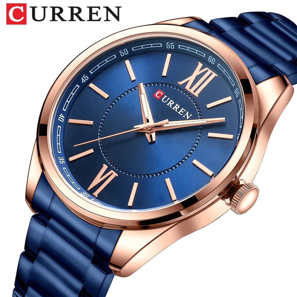 CURREN 8423 Jam Tangan Pria Analog Stainless Steel Luminous Display WATCHKITE WKOS