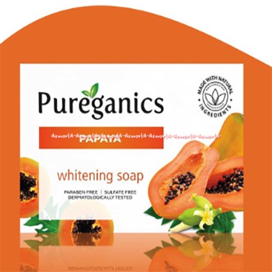 Kojie-San Pureganics Papaya Whitening Soap 135gr Sabun Kojiesan Pepaya Untuk Mencerahkan Memutihkan Kulit Kojie San Koji San Pure Organic Bahan Pepaya Orange Papaya Soap