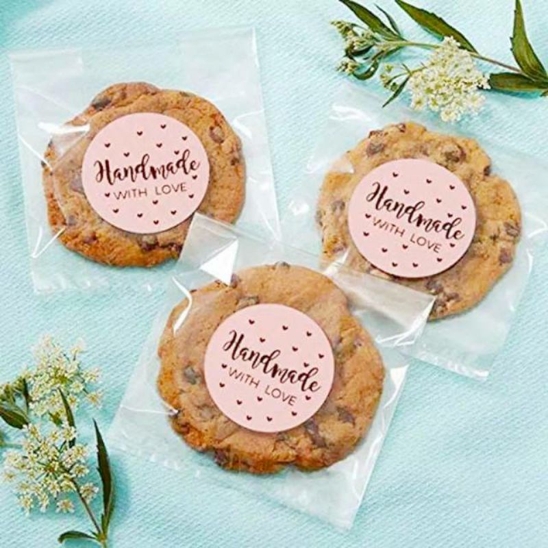 Label Sticker Kemasan Handmade With Love Pink Baking Tools Decoration Seal Sealer Packaging Cantik Sticker Handmade With Love Sticker Hampers Sticker Kotak Kue