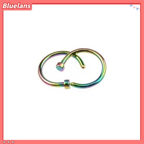 2pcs Cincin Tindik Hidung Model Terbuka Bahan Stainless Steel Untuk Unisex