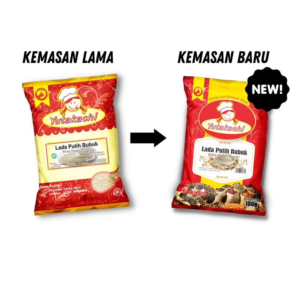 Lada Putih Bubuk Super 100 Gram Yutakachi Murni Alami / Pusat Bumbu Rempah Dapur / Merica Bubuk / Ground White Pepper Powder / Bumbu Masak JSR