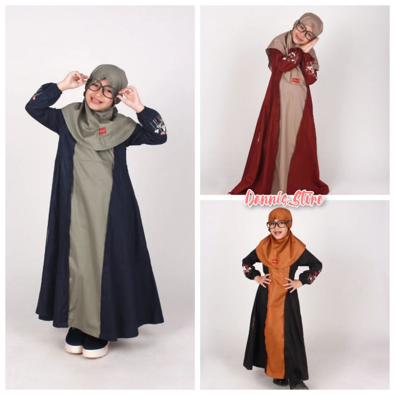 Gamis Anak Terbaru DANNIS JAPL 0815 Navy - Maroon - Black