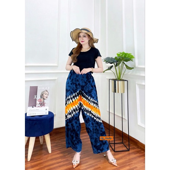 CELANA SANTAI / CELANA TIDUR TIE DYE BAHAN ADEM