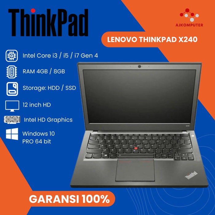 [ Laptop Second / Bekas ] Lenovo Thinkpad X240 Core I5 Notebook / Netbook