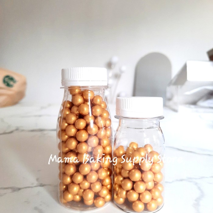

Edible Sprinkle Ball PEARL GOLD MATTE Mutiara EMAS -+6mm Topping -+50g