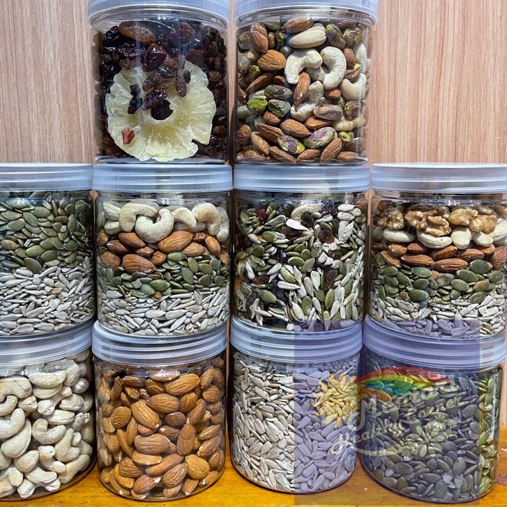 

coded2D7p--Nut Seed Fruit, Snack Sehat Kacang Biji Panggang || Buah Kering || Toples 300Gr