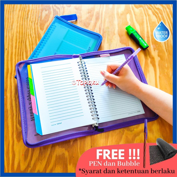 

Kertas Binder Binder Notebook A5 Resleting Polos 20 Ring Note Kuliah Transparan Lucu