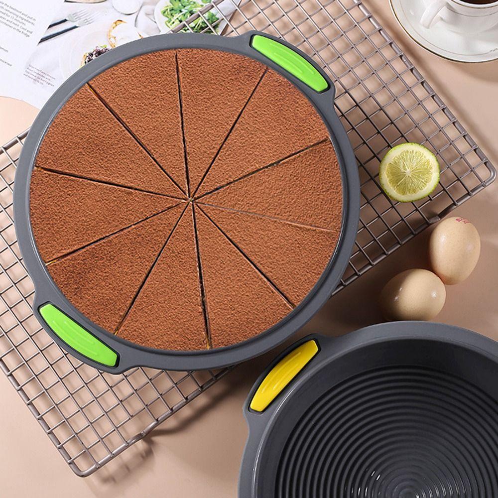 Solighter 9.5inch Cake Silicone Pan Dapur DIY Wavy Bottom Mousse Roti Pizza Pie