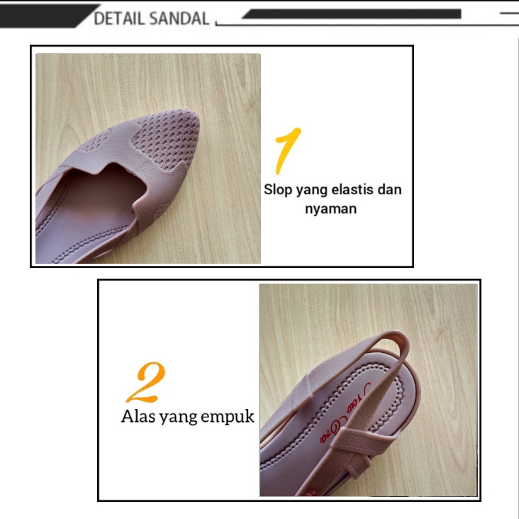 gos NEW ERA LB E 13012 Sandal Jelly Wanita Sandal Selop Wedgest Wanita 37-40