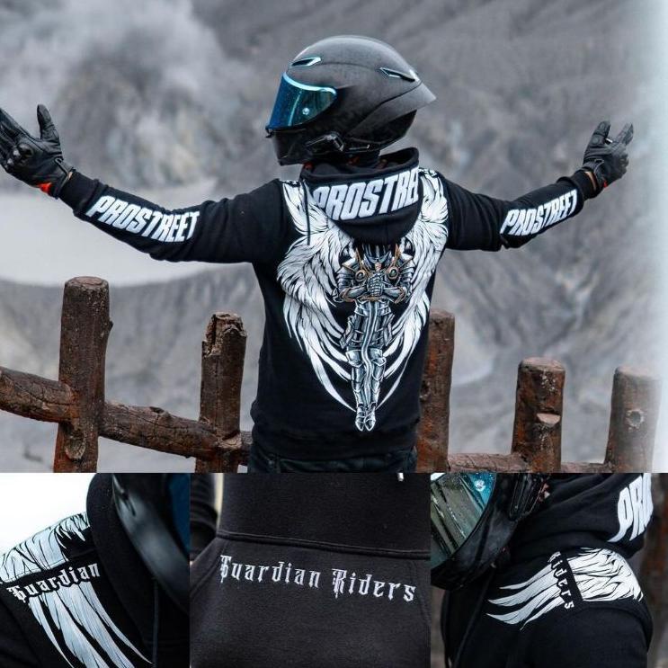 Stok Terbatas HOODIE PROSTREET GUARDIAN RIDERS BLACK NEW / HOODIE PRIA PROSTREET GUARDIAN ANGEL / JA