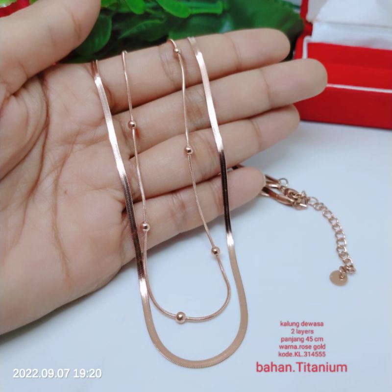 Kalung Titanium perhiasan aksesoris Tembaga Rodium Xuping Perhiasan Lapis Emas 18,24 karat