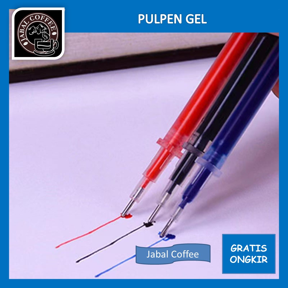 Pulpen Gel Bolpen Pena Alat Tulis / Pena Gel Hitam Merah / Bolpoin Sekolah