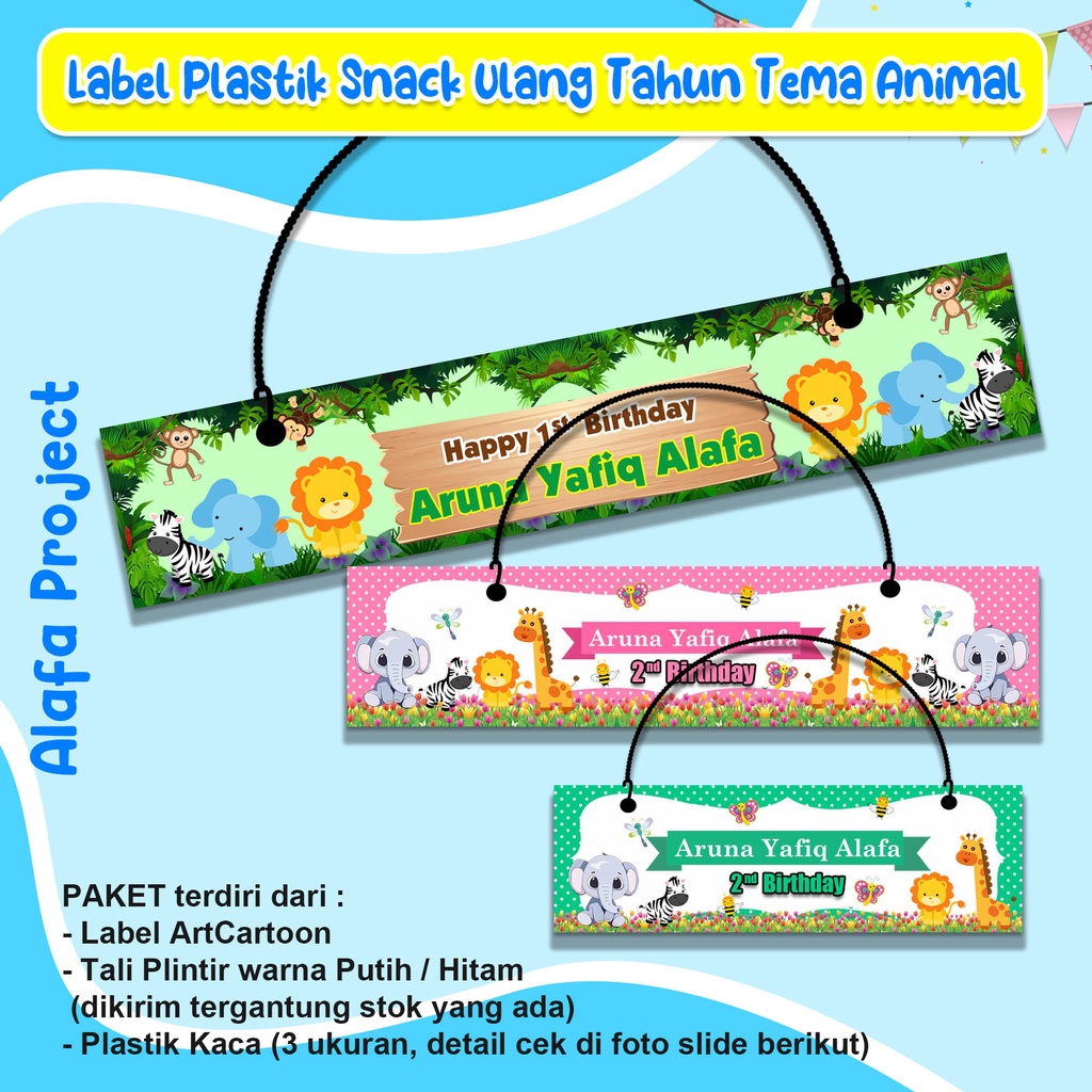 

AlafaProject Plastik Label Snack Bingkisan Ulang Tahun Anak / Tas Plastik Bingkisan Ultah Birthday Custom