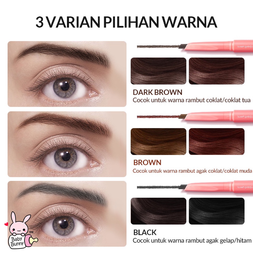 ❤ BELIA ❤ COLORKEY x BIOAQUA Fine Brow Sclupting Pencil Pensil Alis Waterproof Eyebrow Pencil Alis 3 Colours Tahan Air dan Keringat  | BPOM