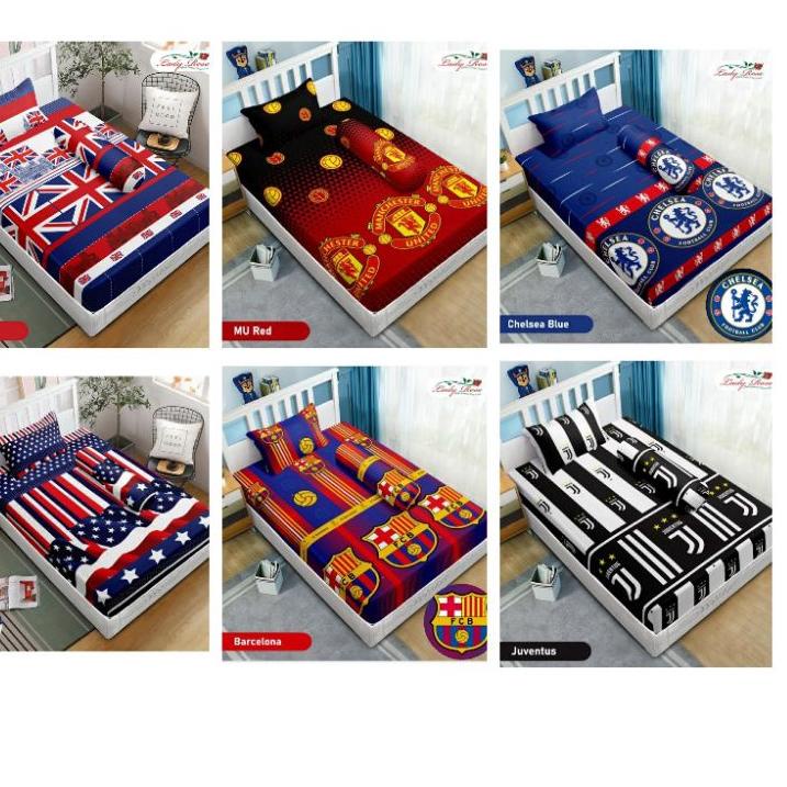 Sprei lady rose 90x200/100x200/120x200(single) motif bola/bendera:London/bendera inggris,Usa/Amerika