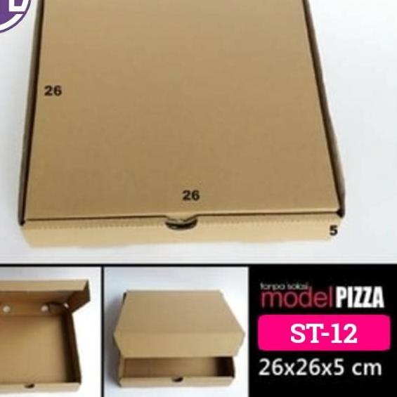 

☟ KOTAK ST-12 KARDUS BOX PIZZA COKLAT POLOS PACKING BAJU AKSESORIS ㄷ