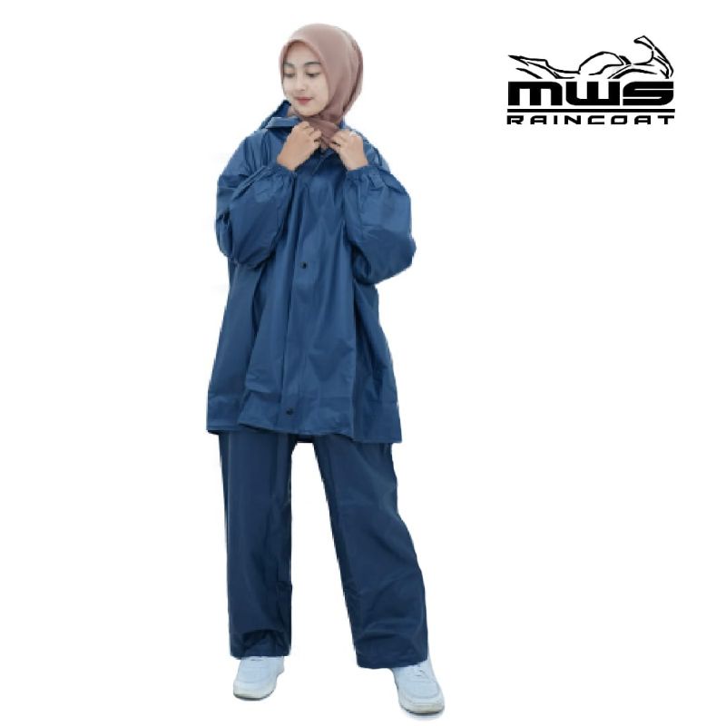 Jas Hujan MWS full WATERPROOF by MWS Biru