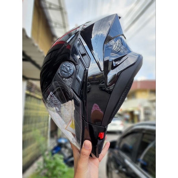 ZEUS ZS 613C POLOS + SPOILER + TOPI PEAK (PAKET GANTENG) + iridium visor