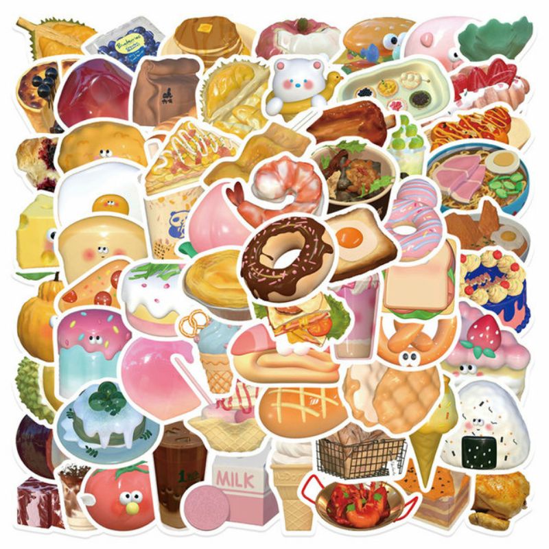 Case Stiker Aesthetic Makanan Pack Style 260192- Stiker Laptop, Stiker Hp, Stiker Anti Air, Stiker H