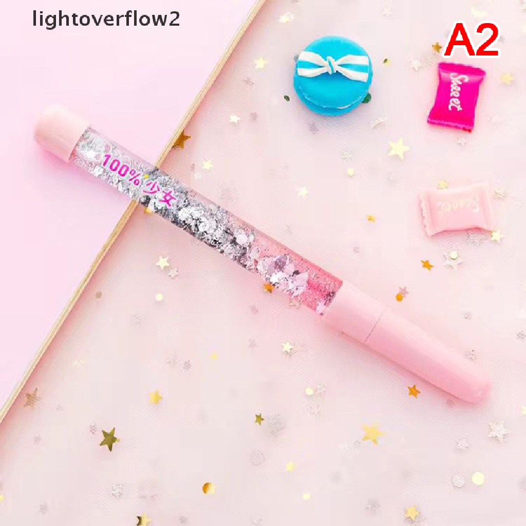 (lightoverflow2) Pulpen Gel 0.5mm Gaya Korea Selatan / Jepang Untuk Anak Perempuan (ID)