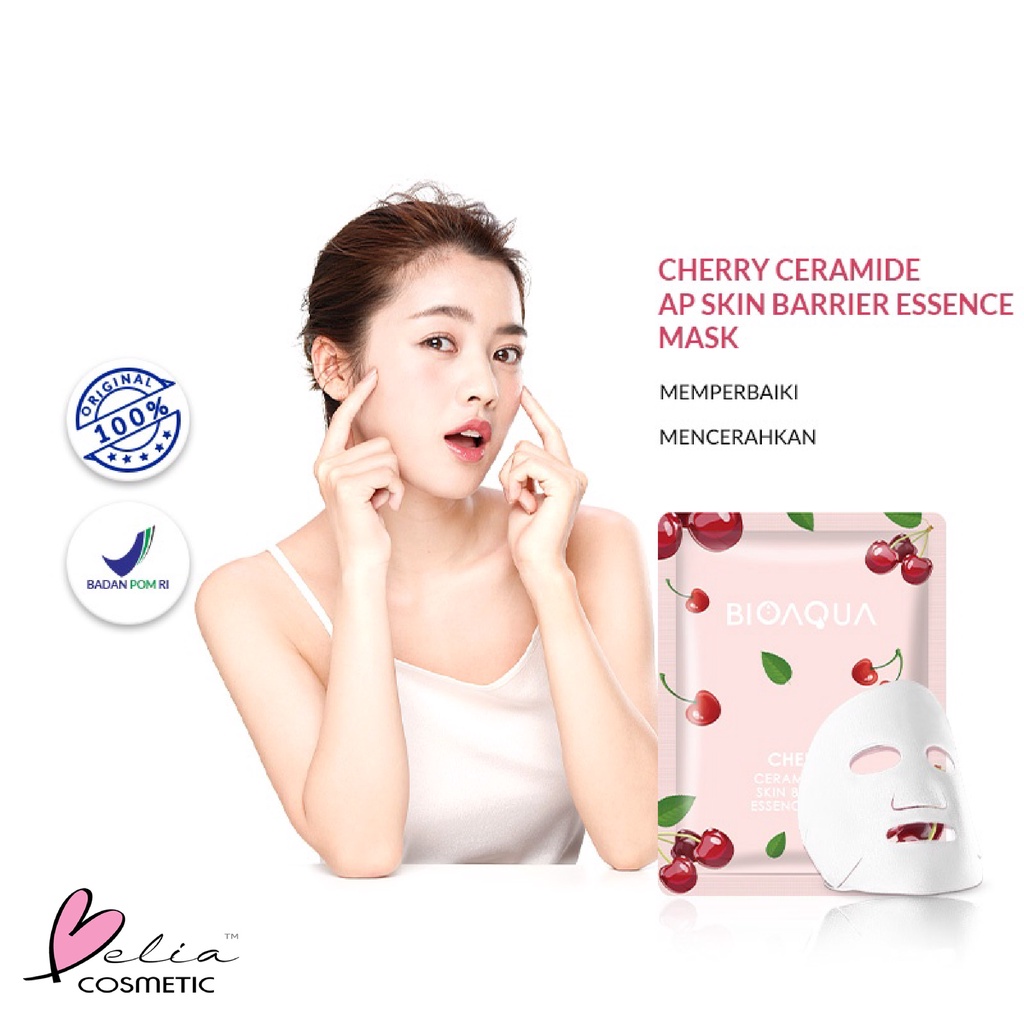 ❤ BELIA ❤ BIOAQUA Sheet Mask Master Series Plant | Flowers | Fruit | Eye Mask | Facial Mask Brightening Glowing Moisturizing Skin Care | Hydrating Essence Face Mask Brightening Anti Acne Jerawat | Honey Vitamin C Masker Wajah Muka Pelembab Kulit Cosmetics-BA S_Mask Cherry