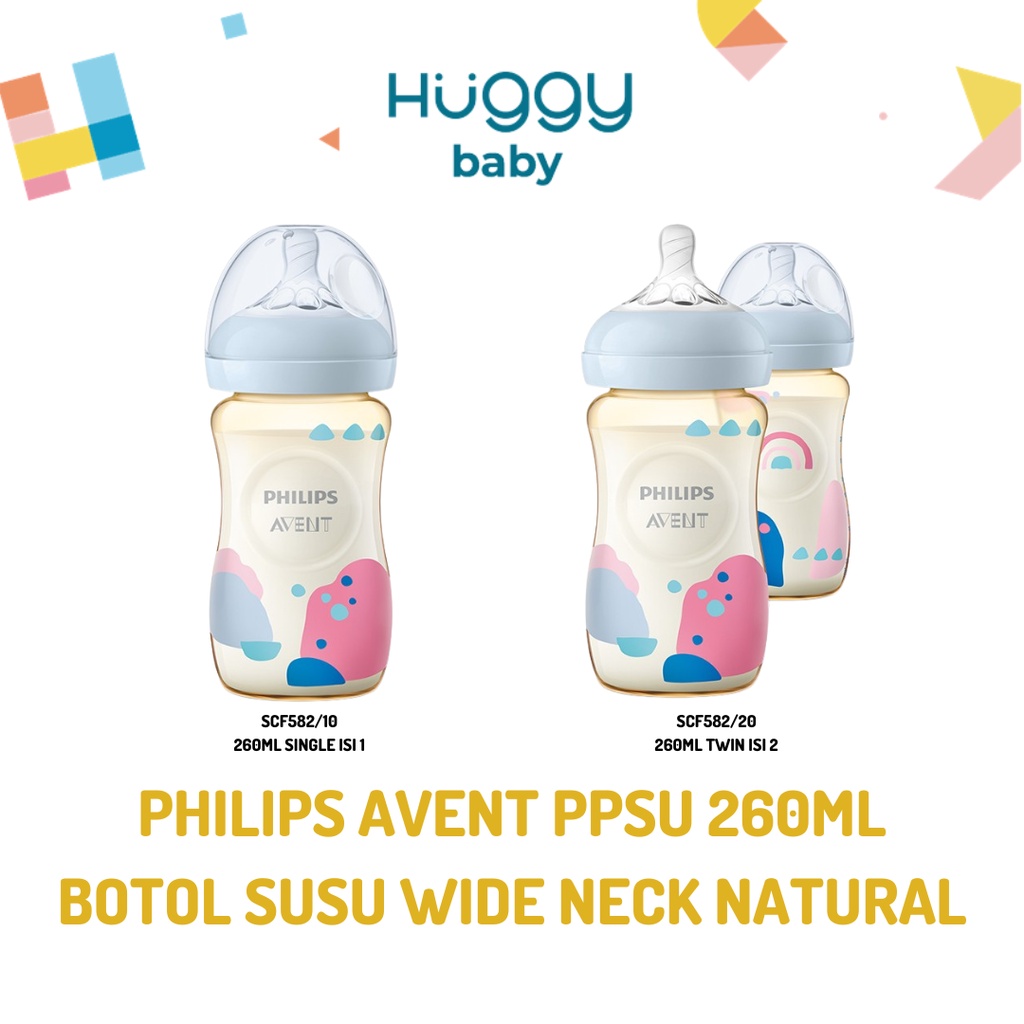 Philips Avent Natural PPSU Bottle 260ml | Botol Susu Wide Neck Natural