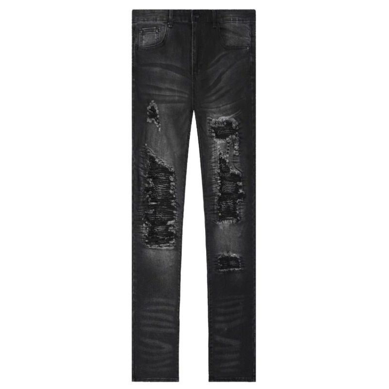 Rucas Shadow Black Biker Jeans