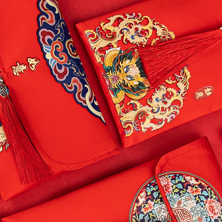 Amplop Angpao Merah Bahan Silk Satin Untuk Festival Musim Semi / Pernikahan