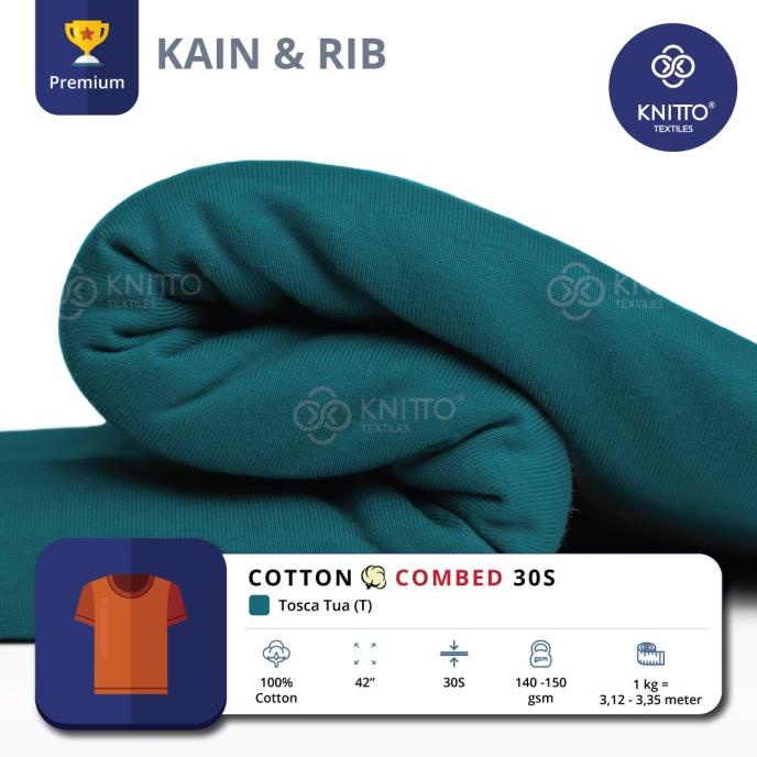 KAIN COTTON COMBED 30S TOSCA TUA + RIB (BAHAN KAOS)