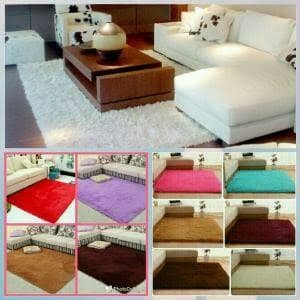KARPET BULU Karpet busa bulu rasfur polos ukuran 200x150 tebal 2.5cm karakter rasfur jumbo kamar tid