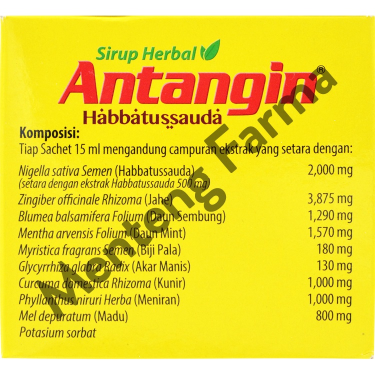 Antangin Habbatussauda 12 Sachet - Sirup Masuk Angin Meriang Mual Pusing
